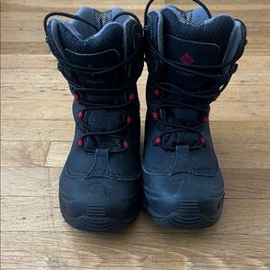 Columbia Kids' Black and Red Snow Boots